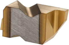 Hertel - 2125IG Grade HC335, 3.18mm Cutting Width Carbide Grooving Insert - 2.79mm Max Depth of Cut, Left Hand, TiN Finish - USA Tool & Supply