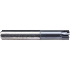 Emuge - 12mm Diam, 7mm LOC, 8 Flute Solid Carbide Roughing & Finishing End Mill - TiAlN Finish, 35mm OAL, 12mm Shank Diam, Cylindrical Shank, 0° Helix, Stub Length - USA Tool & Supply