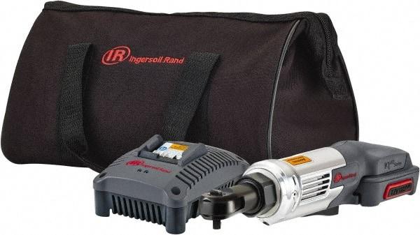 Ingersoll-Rand - 1/4" Drive 12 Volt Angled Cordless Impact Wrench & Ratchet - 260 RPM, 30 Ft/Lb Torque, 1 Lithium-Ion Battery Included - USA Tool & Supply