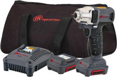 Ingersoll-Rand - 1/4" Drive 12 Volt Pistol Grip Cordless Impact Wrench & Ratchet - 2,700 RPM, 3,300 BPM, 100 Ft/Lb Torque, 2 Lithium-Ion Batteries Included - USA Tool & Supply