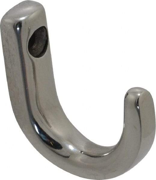 Sugatsune - 23/64" Wide x 1-11/32" High x 7/32" Thick, Wall Hook - 1-3/16" Projection, Polished - USA Tool & Supply