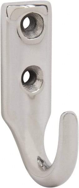 Sugatsune - 15/32" Wide x 1-9/16" High x 5/32" Thick, Wall Hook - 1-1/32" Projection, Polished - USA Tool & Supply