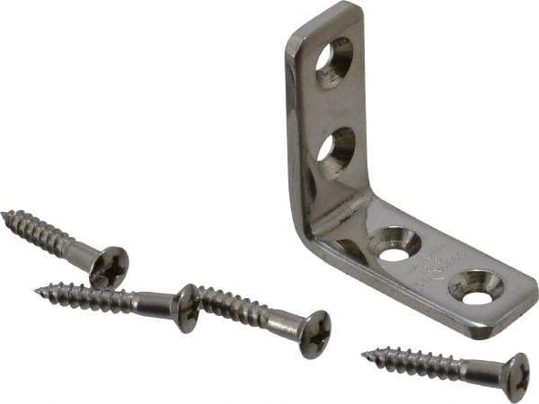 Sugatsune - 1-7/32" Long x 15/32" Wide, 18-8 Stainless Steel, Corner Brackets - USA Tool & Supply