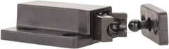 Sugatsune - 1-3/8" Long x 3/4" Wide x 1/2" High, Plastic Compact Safe Push Latch - MC-28 Catch - Black Coated - USA Tool & Supply