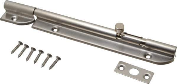 Sugatsune - 7-3/8" Long, 1-1/16" Wide Stainless Steel Barrel Bolts - Nickel Plated - USA Tool & Supply