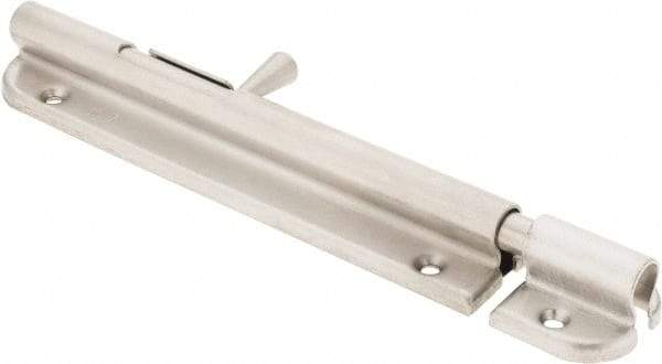 Sugatsune - 6-1/16" Long, 1" Wide Stainless Steel Barrel Bolts - Nickel Plated - USA Tool & Supply