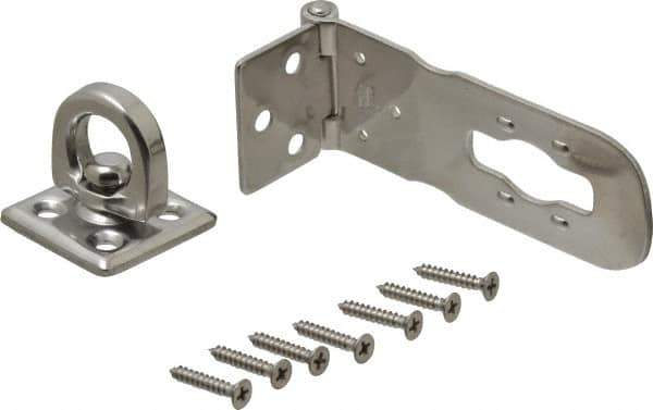 Sugatsune - 3-15/16" Long x 1-3/8" Wide, Durable Hasp - Stainless Steel - USA Tool & Supply