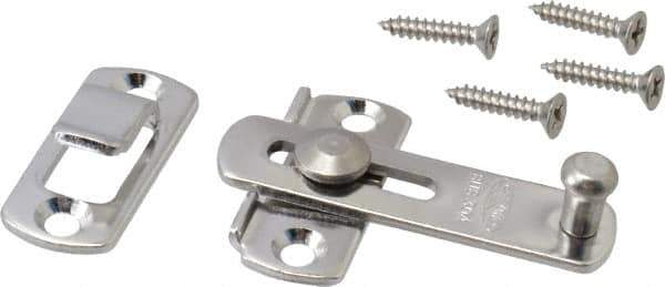 Sugatsune - 2" Long x 1-3/8" Wide, Slide Bar Latch - Stainless Steel, with Polished Finish - USA Tool & Supply