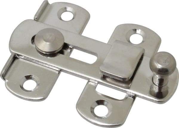 Sugatsune - 2-3/4" Long x 2" Wide, Slide Bar Latch - Stainless Steel, with Polished Finish - USA Tool & Supply