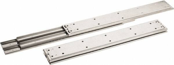 Sugatsune - 18" Slide Length, 18.56" Travel Length, Stainless Steel Ball Bearing Slide SSR-10 - 7/8" Wide, 2-3/4" High, 551 Lb Capacity at Full Extension, Satin Finish - USA Tool & Supply