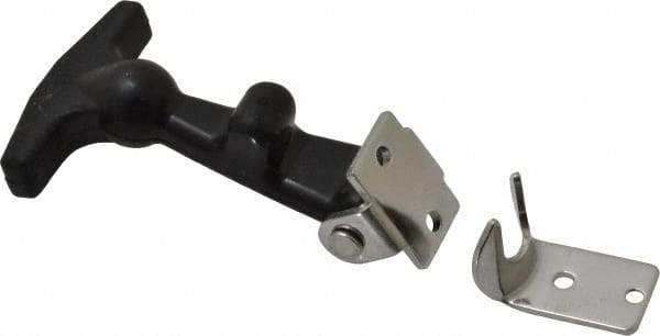 Value Collection - 2" Long x 1-27/32" Wide x 7/8" High, Hood Latch - Rubber & Steel, with Black Finish - USA Tool & Supply