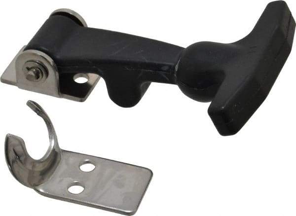 Value Collection - 4-1/32" Long x 2-13/32" Wide x 1-1/8" High, Hood Latch - Rubber & Steel, with Black Finish - USA Tool & Supply