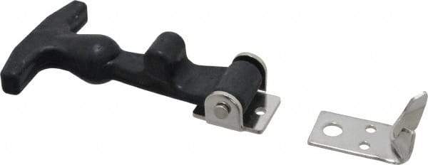 Value Collection - 5-3/8" Long x 3-1/8" Wide x 1-3/8" High, Hood Latch - Rubber & Steel, with Black Finish - USA Tool & Supply