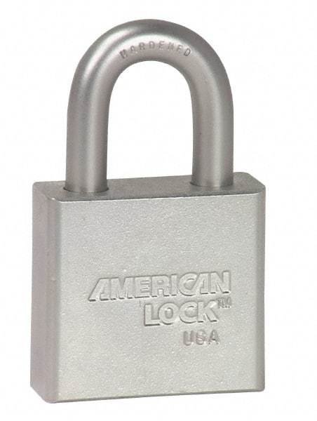 American Lock - 3" Shackle Clearance, Keyed Alike A5262 Padlock - 3/8" Shackle Diam, Steel, with Solid Steel Finish - USA Tool & Supply