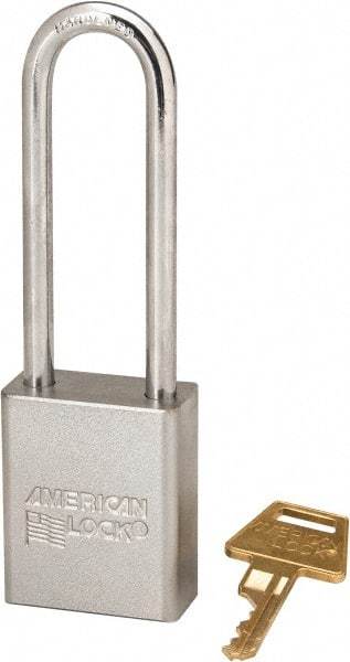 American Lock - 3" Shackle Clearance, Keyed Different A5102 Padlock - 1/4" Shackle Diam, Steel - USA Tool & Supply