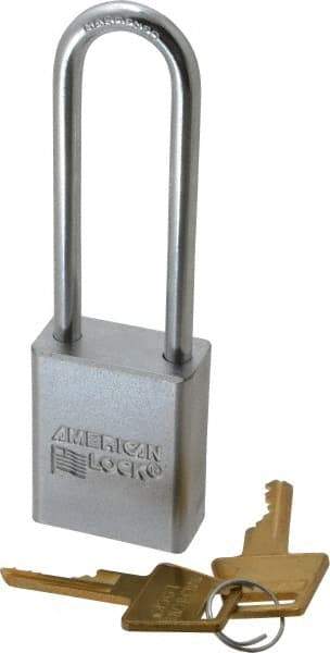 American Lock - 3" Shackle Clearance, Keyed Alike A5102 Padlock - 1/4" Shackle Diam, Steel - USA Tool & Supply