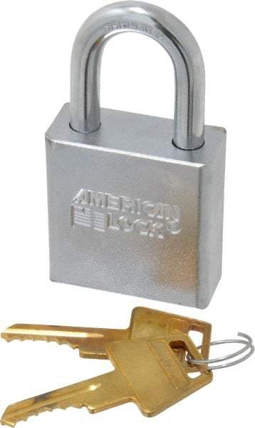 American Lock - 1-1/8" Shackle Clearance, Keyed Different A5200 Padlock - 5/16" Shackle Diam, Steel - USA Tool & Supply