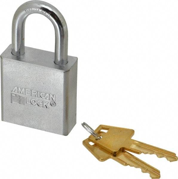 American Lock - 1-1/8" Shackle Clearance, Keyed Alike A5200 Padlock - 5/16" Shackle Diam, Steel - USA Tool & Supply