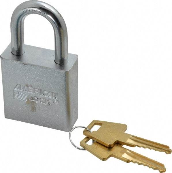 American Lock - 1-1/8" Shackle Clearance, Keyed Alike A5200 Padlock - 5/16" Shackle Diam, Steel - USA Tool & Supply