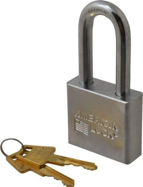 American Lock - 2" Shackle Clearance, Keyed Different A5261 Padlock - 3/8" Shackle Diam, Steel, with Solid Steel Finish - USA Tool & Supply