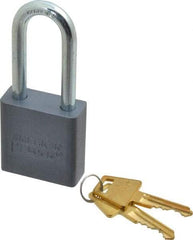 American Lock - 2" Shackle Clearance, Keyed Alike A11 Padlock - 5/16" Shackle Diam, Aluminum, with Solid Aluminum Finish - USA Tool & Supply