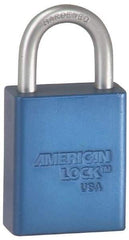 American Lock - Keyed Alike Conductive Lockout Padlock - 3" Shackle Clearance, 1/4" Shackle Diam, 1.8" Body Height x 1-1/2" Body Width, Orange, 5 Pins - USA Tool & Supply
