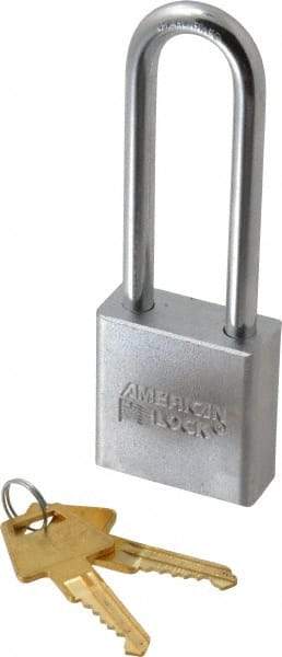 American Lock - 3" Shackle Clearance, Keyed Alike A6202 Padlock - 5/16" Shackle Diam, Steel, with Solid Steel Finish - USA Tool & Supply