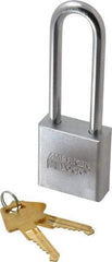 American Lock - 3" Shackle Clearance, Keyed Alike A6202 Padlock - 5/16" Shackle Diam, Steel, with Solid Steel Finish - USA Tool & Supply