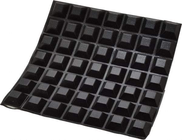 Made in USA - 0.81" Wide x 0.3" High, Self Adhesive Polyurethane Bumpers - Tapered Square - USA Tool & Supply
