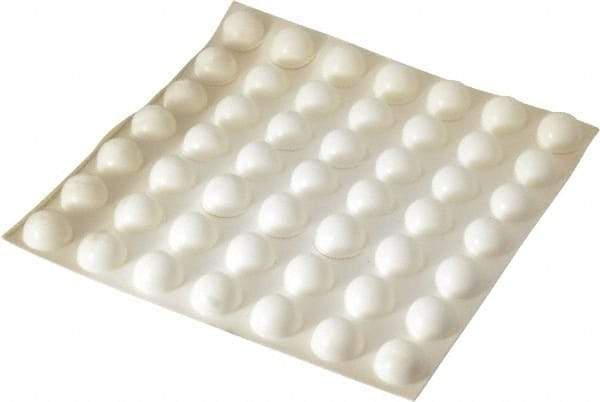 Made in USA - 0.7" Wide x 0.38" High, Self Adhesive Polyurethane Bumpers - Hemispherical - USA Tool & Supply