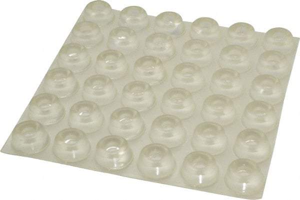 Made in USA - 0.88" Wide x 0.4" High, Self Adhesive Polyurethane Bumpers - Circular Recessed - USA Tool & Supply