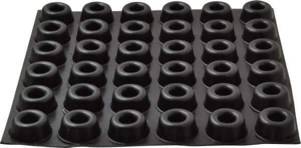 Made in USA - 0.88" Wide x 0.4" High, Self Adhesive Polyurethane Bumpers - Circular Recessed - USA Tool & Supply