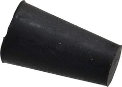 Made in USA - 25/64" Small End, 19/32" Large End Diam, Size 00, Tapered Rubber Stopper - 38 to 48 Shore A Durometer Hardness - USA Tool & Supply
