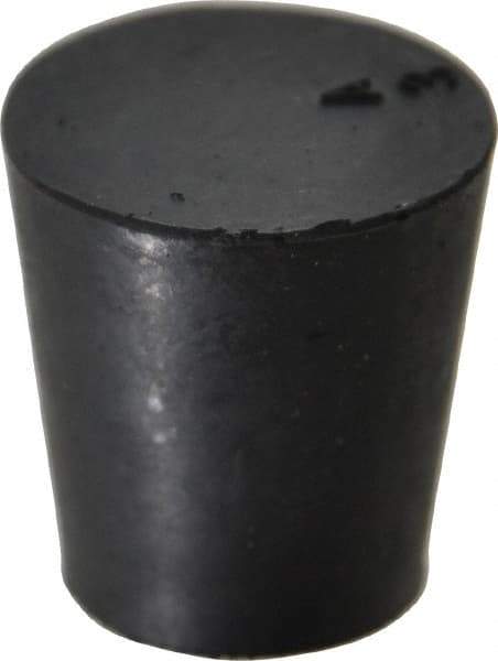 Made in USA - 45/64" Small End, 15/16" Large End Diam, Size 3, Tapered Rubber Stopper - 38 to 48 Shore A Durometer Hardness - USA Tool & Supply
