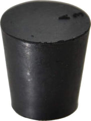 Made in USA - 45/64" Small End, 15/16" Large End Diam, Size 3, Tapered Rubber Stopper - 38 to 48 Shore A Durometer Hardness - USA Tool & Supply