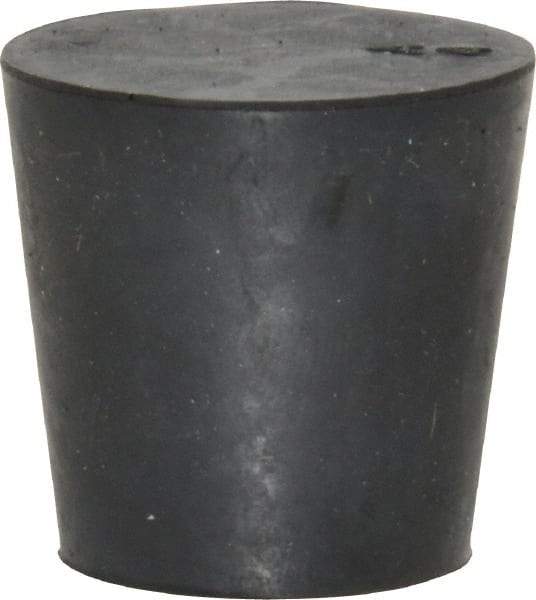 Made in USA - 25/32" Small End, 1-1/64" Large End Diam, Size 4, Tapered Rubber Stopper - 38 to 48 Shore A Durometer Hardness - USA Tool & Supply