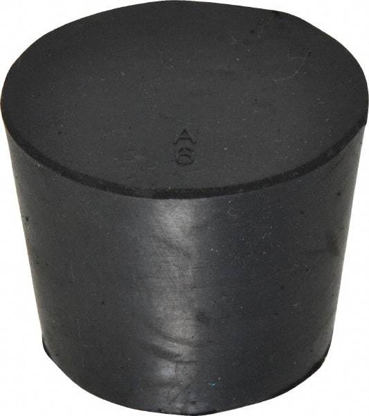 Made in USA - 1-1/64" Small End, 1-17/64" Large End Diam, Size 6, Tapered Rubber Stopper - 38 to 48 Shore A Durometer Hardness - USA Tool & Supply