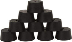 Made in USA - #9, 1-29/64 Small to 1-25/32 Large End Diam, Tapered Rubber Stopper with Hole - 38 to 48 Shore A Durometer, 13/64" Hole Diam - USA Tool & Supply