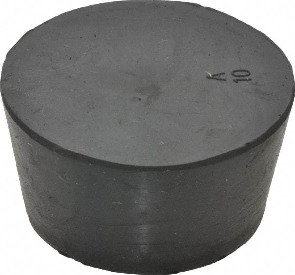 Made in USA - 1-21/32" Small End, 1-31/32" Large End Diam, Size 10, Tapered Rubber Stopper - 38 to 48 Shore A Durometer Hardness - USA Tool & Supply