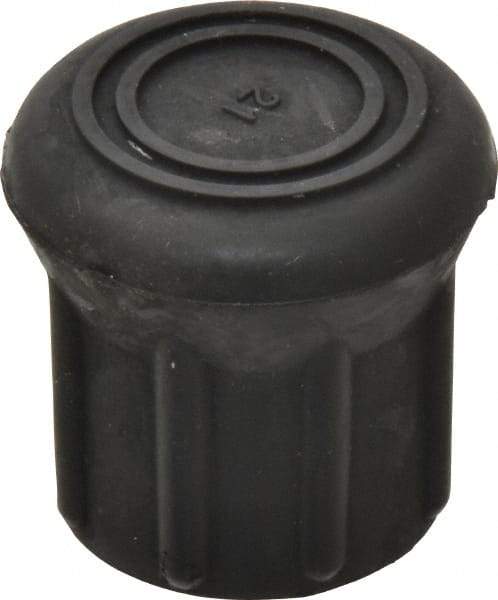 Made in USA - 1-1/8" ID, Rubber Crutch Tip - 1-23/32" Overall Height - USA Tool & Supply