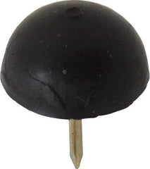 Made in USA - 11/16" High, Rubber Tack In Bumpers - Round Head, 1/2x5/16x3/8 Dimensions - USA Tool & Supply