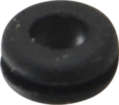 Made in USA - 1/4" OD, 1/8" Thick Flexible Grommet - Rubber, 3/16" Slot Diam x 1/32" Slot Width - USA Tool & Supply