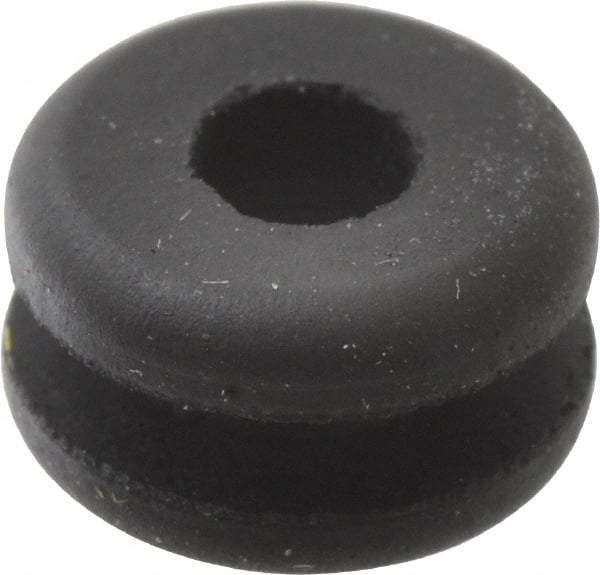 Made in USA - 11/32" OD, 3/16" Thick Flexible Grommet - Rubber, 3/16" Slot Diam x 1/16" Slot Width - USA Tool & Supply