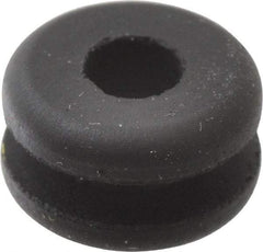 Made in USA - 11/32" OD, 3/16" Thick Flexible Grommet - Rubber, 3/16" Slot Diam x 1/16" Slot Width - USA Tool & Supply