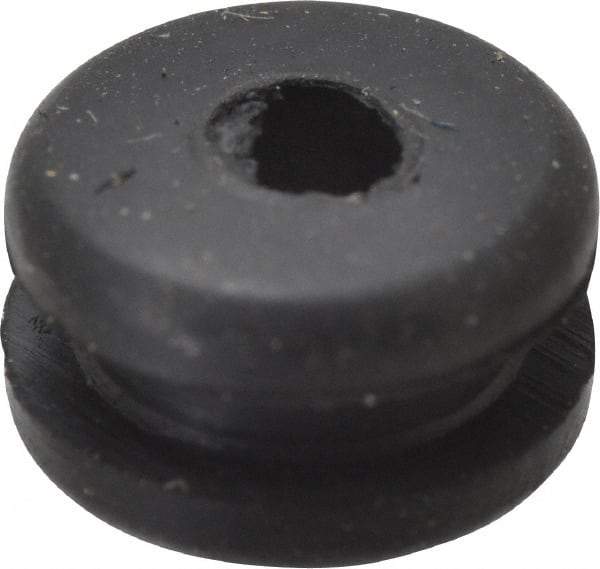 Made in USA - 11/32" OD, 3/16" Thick Flexible Grommet - Rubber, 1/4" Slot Diam x 1/16" Slot Width - USA Tool & Supply