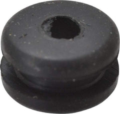 Made in USA - 11/32" OD, 3/16" Thick Flexible Grommet - Rubber, 1/4" Slot Diam x 1/16" Slot Width - USA Tool & Supply