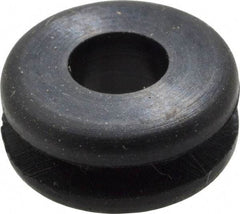 Made in USA - 3/8" OD, 3/16" Thick Flexible Grommet - Rubber, 1/4" Slot Diam x 1/16" Slot Width - USA Tool & Supply