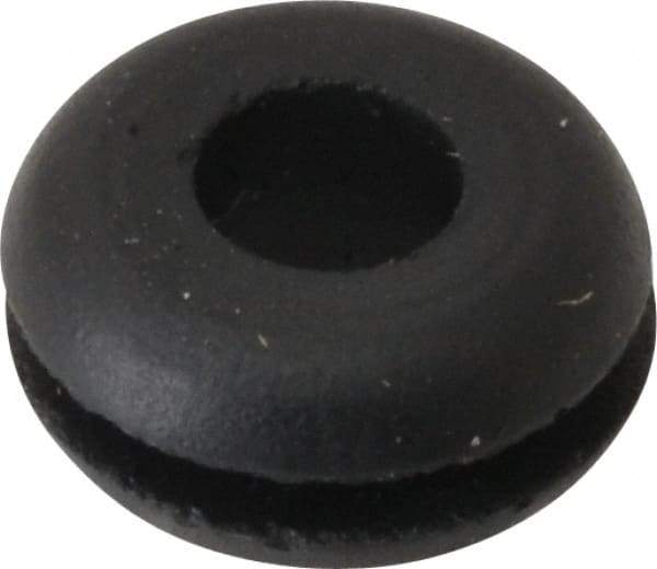 Made in USA - 7/16" OD, 7/32" Thick Flexible Grommet - Rubber, 9/32" Slot Diam x 1/16" Slot Width - USA Tool & Supply