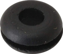 Made in USA - 7/16" OD, 7/32" Thick Flexible Grommet - Rubber, 9/32" Slot Diam x 1/16" Slot Width - USA Tool & Supply