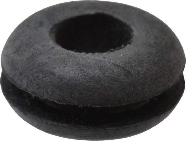 Made in USA - 7/16" OD, 7/32" Thick Flexible Grommet - Rubber, 5/16" Slot Diam x 1/16" Slot Width - USA Tool & Supply